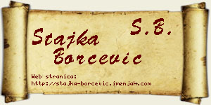 Stajka Borčević vizit kartica